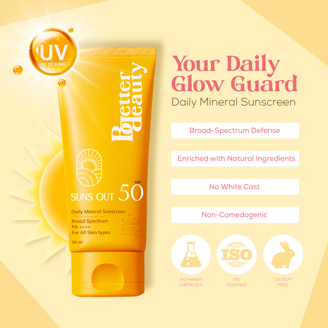 Better Beauty Suns Out SPF 50 Daily Mineral Sunscreen, 50ml